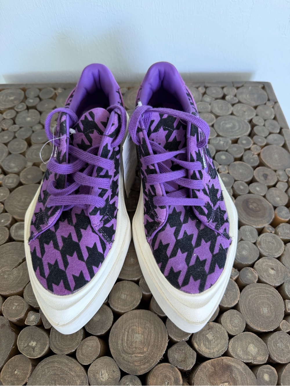 adidas purple and black patterned Suede Adidas Sneakers